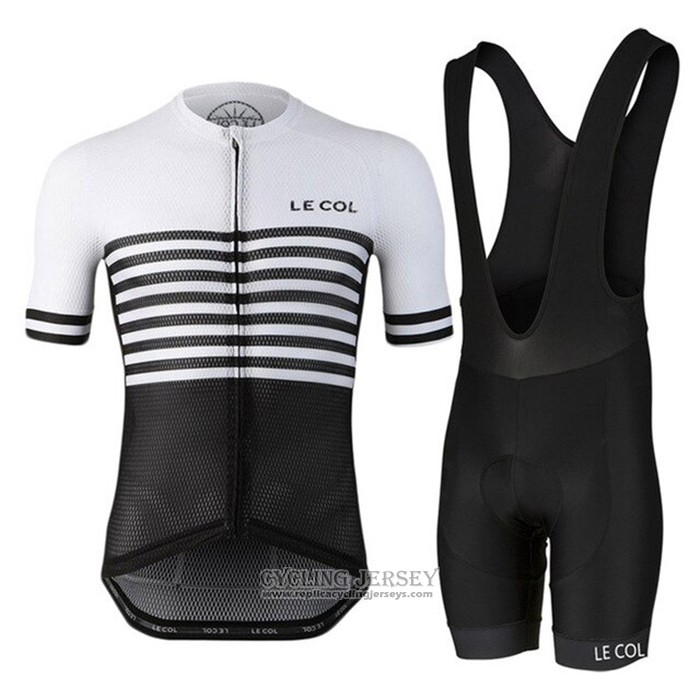 2021 Cycling Jersey Le Col Black White Short Sleeve And Bib Short